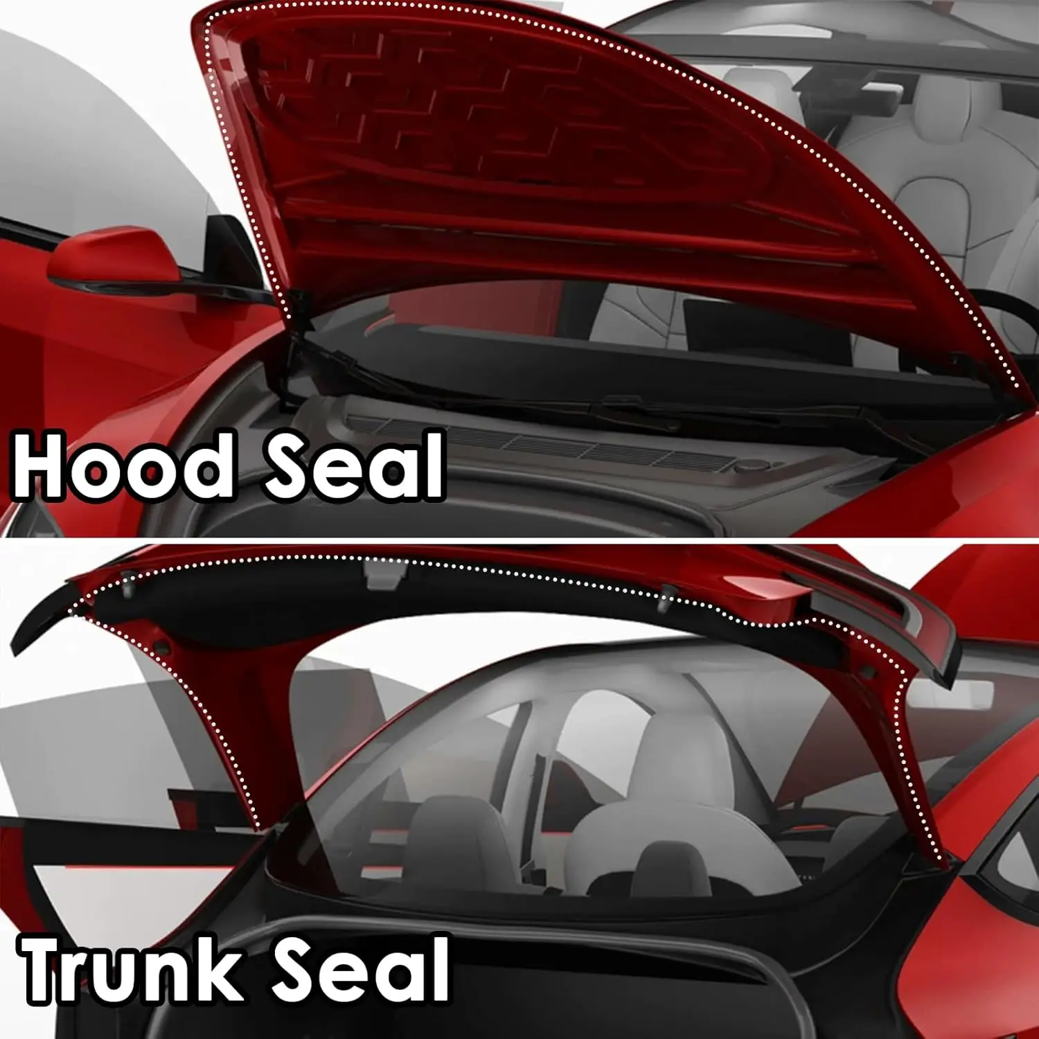 For Tesla Model 3 Highland,,Door Seal Strip Kit Rubber Noise Insulation Weather strip Trunk Hood Sunroof  AB Pillar Trim Sealing