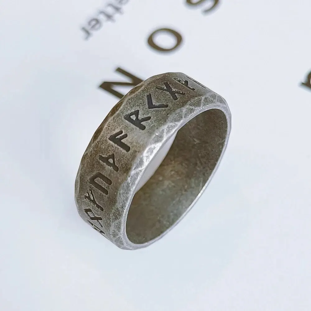 Stainless Steel Ring Titanium Steel Ring for Men Retro Style Vintage Fashion Jewelry 8mm Gold-color/Silver-color /Antique Silver