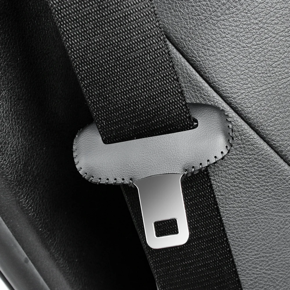 Universal Car Seat Belt Buckle Clip Protector leather Interior Button Case Anti-Scratch Cover Safety Accessories