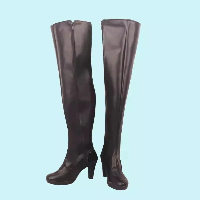 DY20Biohazard 4 Ада Вонг Косплей Костюм Обувь Коричневые ботинки ручной работы 25