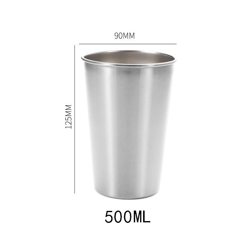 Copos de aço inoxidável para casa, Metal Drink Cup para Office, Cozinha Bebidas, Café Tumbler, Chá Beber, Caneca de cerveja, 350 ml, 500ml