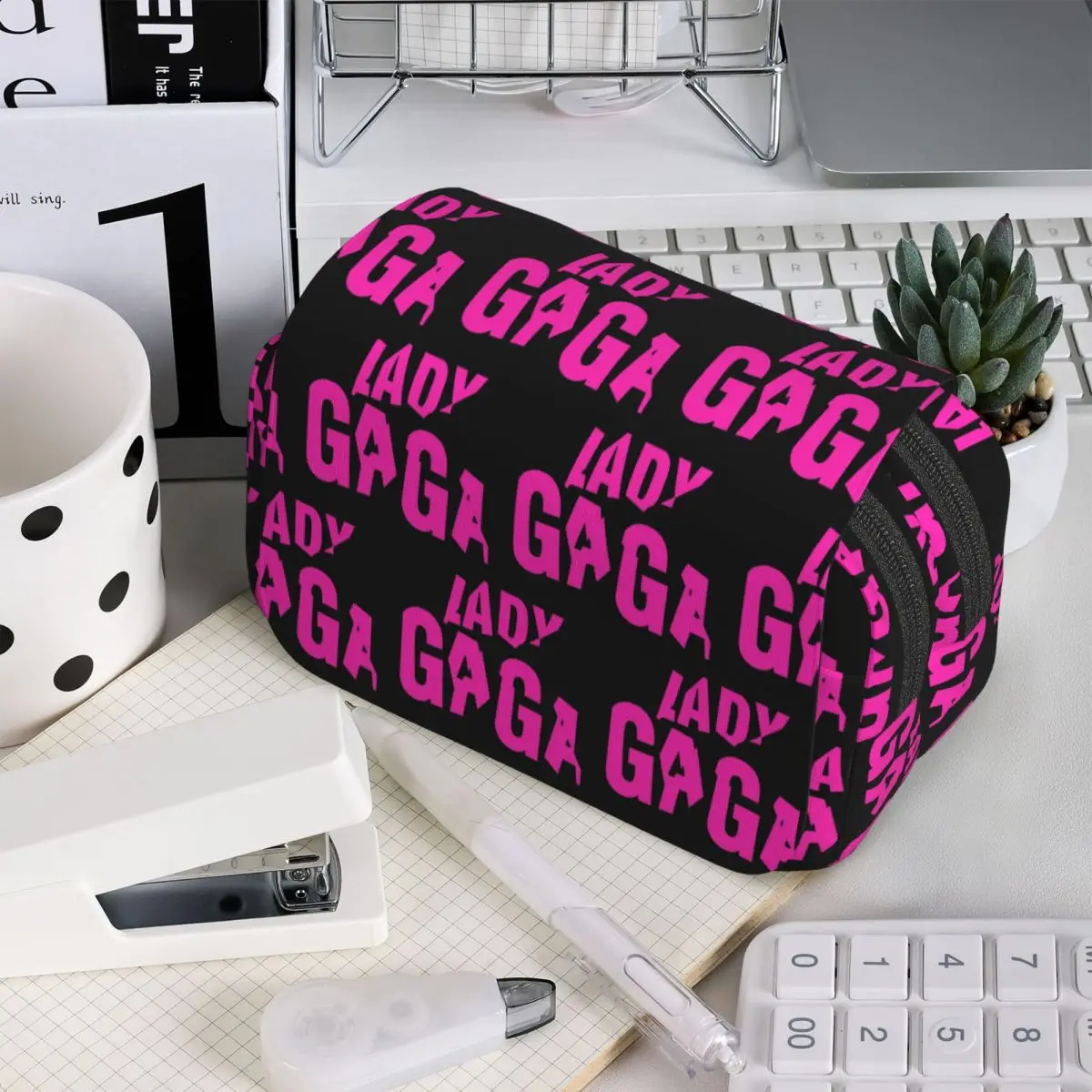 Lady Gaga Mayhem Album Logo Federmäppchen für Schüler, Schule, Stiftbox, Bleistiftbeutel, Schreibwaren, Stifthalter, Tasche