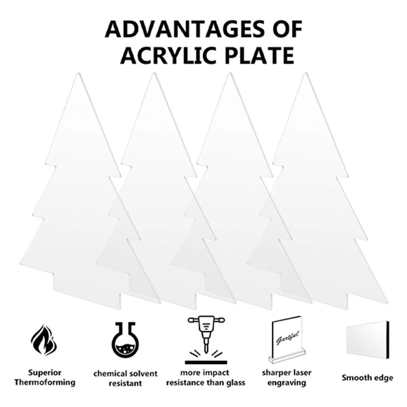 HOT! 6 Pieces Acrylic Sheets Clear Cast For LED Lamp Base,2 Mm Thick Panel Board,Christmas Table Sign DIY Display Project