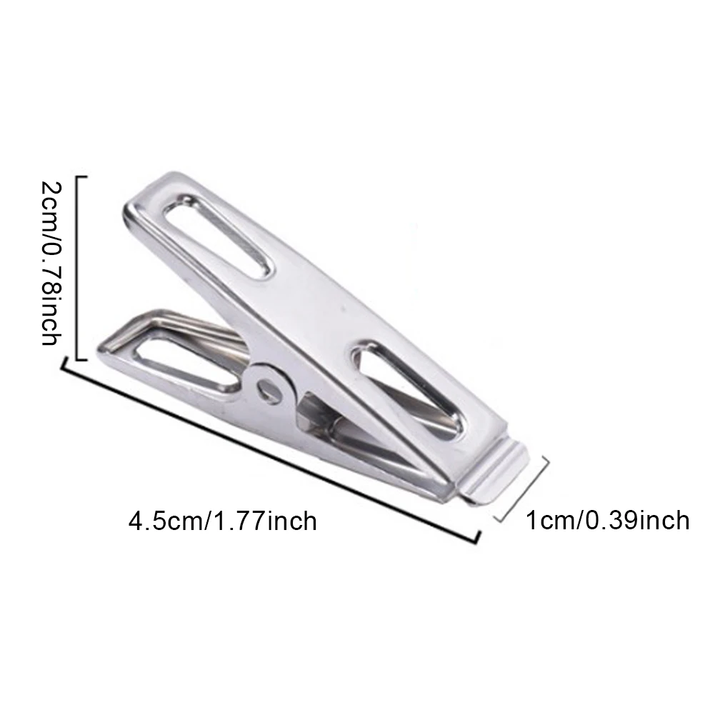 40Pcs Rvs Clips Kleding Fotopapier Peg Pin Wasknijper Craft Clips Woondecoratie Metalen Clip Set Huishoudelijke Opslag