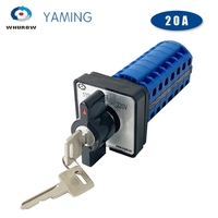 YMW26-20YS2/7 Electric Dual Power Control 20A 7 Poles Three Position With Key Lock Changeover Rotary Knob Cam Switch