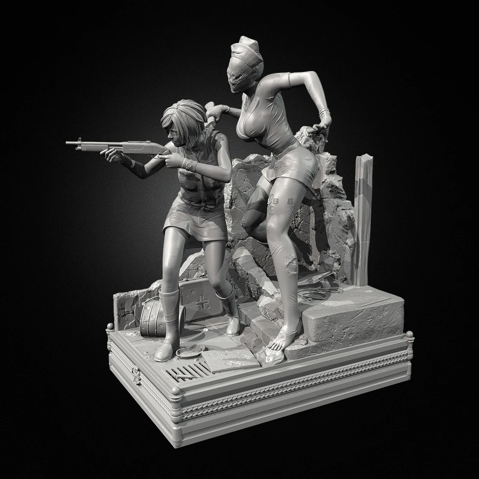 La altura del hombre 38mm 50mm 75mm soldado de resina dominio de Terror incoloro autoassembly TD-7509 /3D