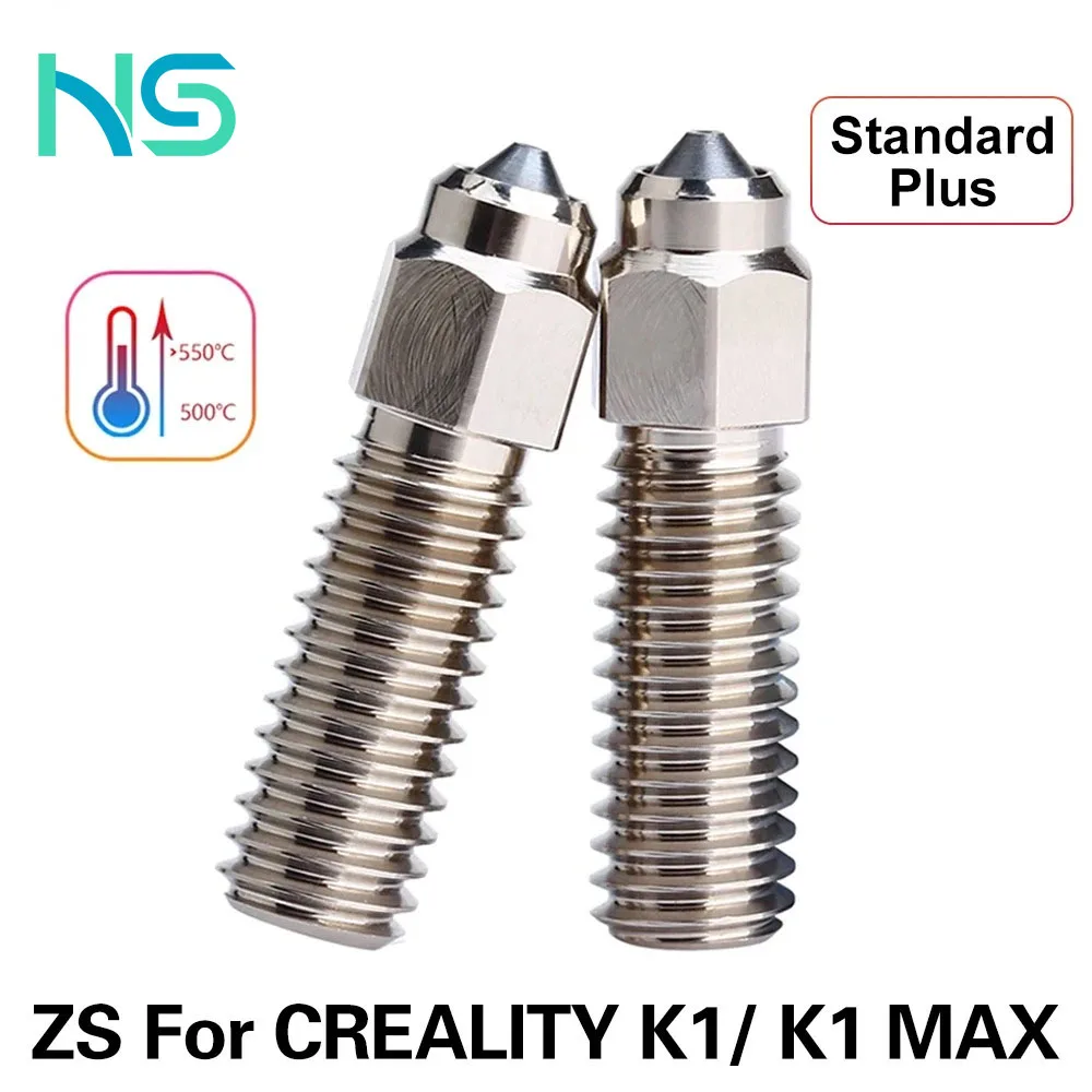 

Haldis 3D ZS K1 NOZZLE for CREALITY K1 K1 MAX Nozzle Hardened Steel PLATED COPPER High Temperature Wear Resistant 3D Printer