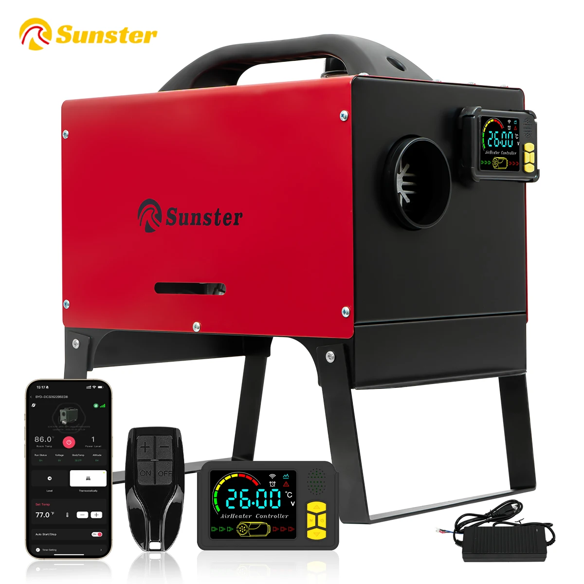 8 kW Dieselheizung, Bluetooth-APP, LCD-Steuerung, 12 V/24 V/220 V, effizienter interner Zyklus, kraftstoffsparend, für Wohnmobil, Camping, Outdoor, Parken