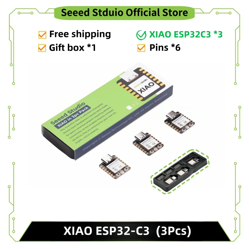 XIAO ESP32C3 3PCS Pack Mini Development Board Seeeduino Xiao ESP32C3 Module WiFi BlE5.0 RISC-V for Arduino