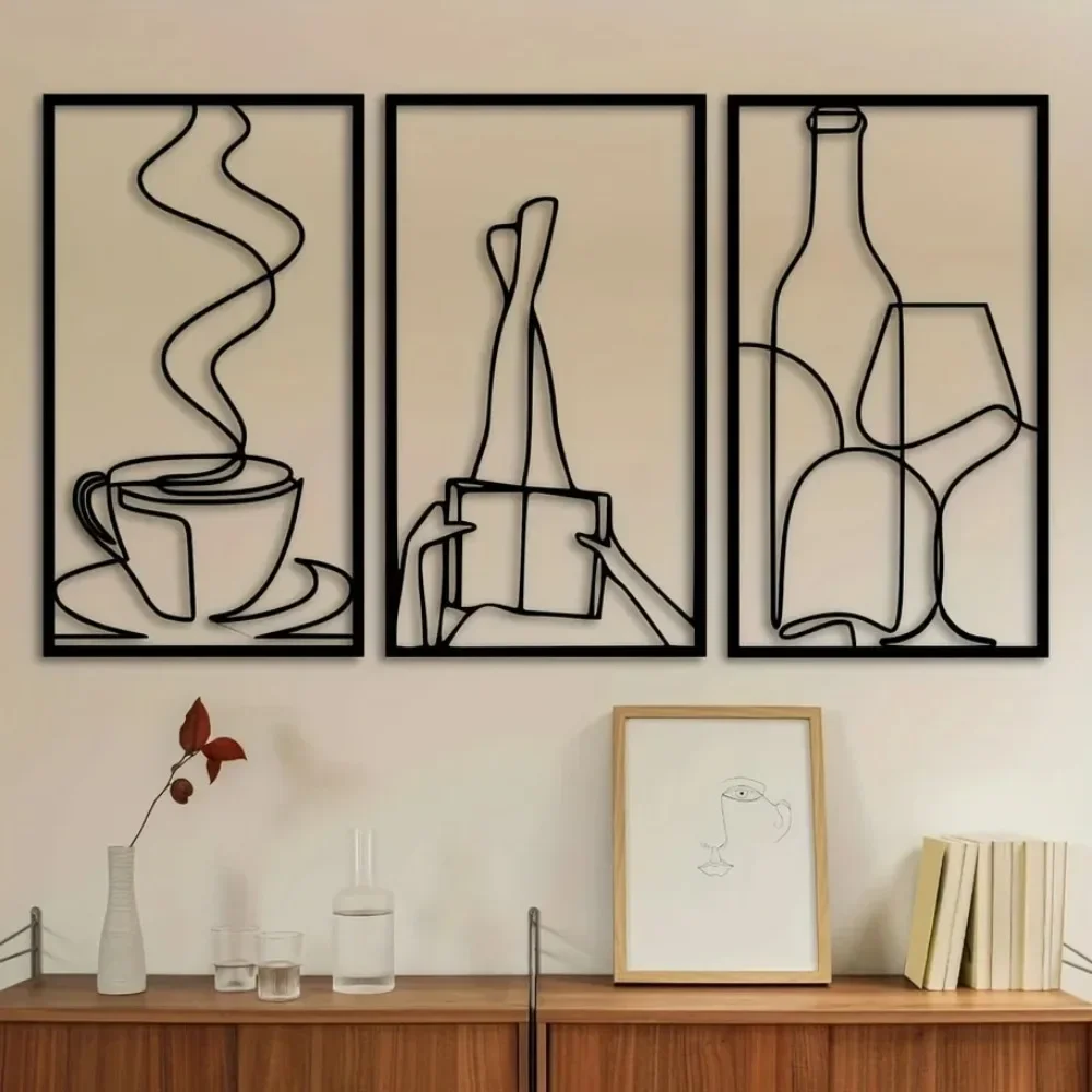 CIFBUY Iron Wall Art Modern Minimalist Metal Sculpture Rustproof Hanging Plaque Home Living Room Bedroom Office Decor Sign