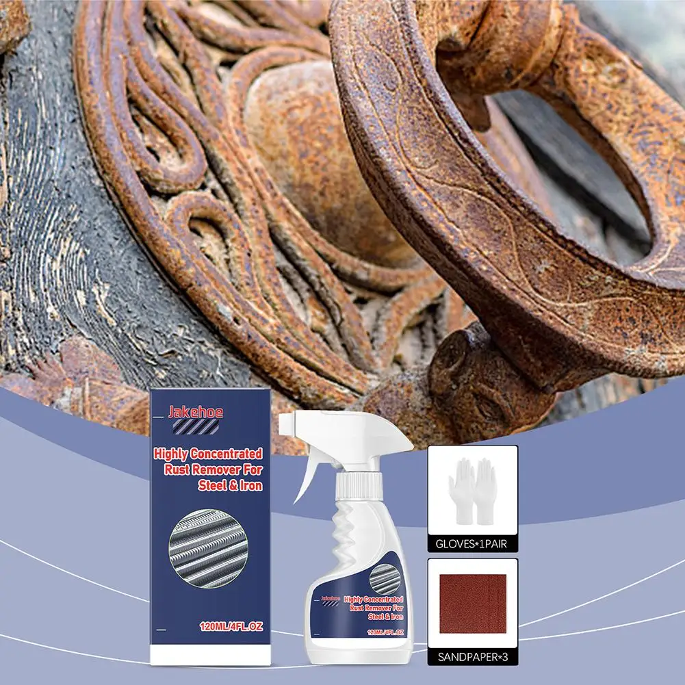 Metal Rust Remover Spray Fast Rust Dissolver for Car Maintenance Chrome Wheel Rim Rust Stain Remover Iron Anti-Oxidation