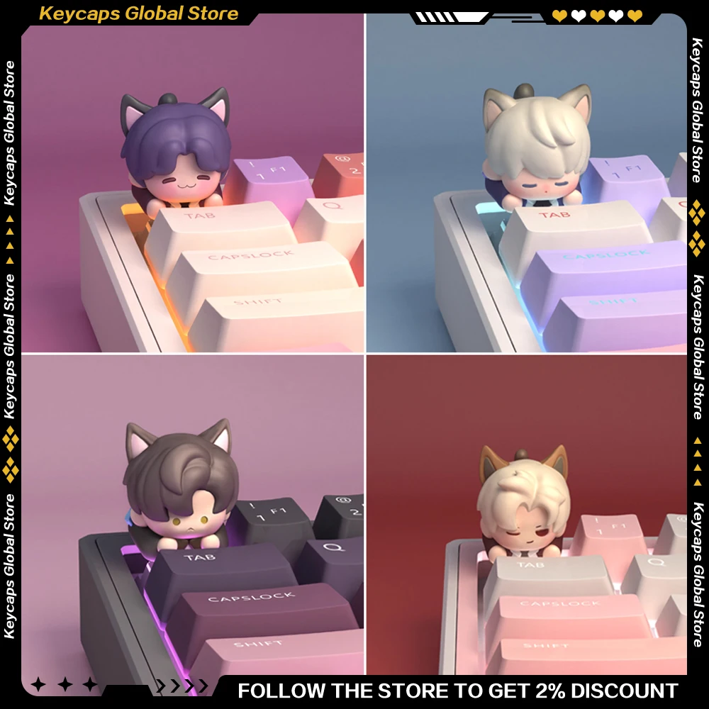 Love and Deepspace Keycap 3D Mobile Game Creative Cute Sylus/Xavier/Rafayel/Caleb/Zayne Love Game Characters Artisan Key Cap
