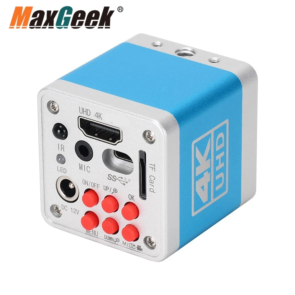 Maxgeek Hayear Câmera de Microscópio Digital 4k Uhd Câmera Compatível com Hdmi Câmera Eletrônica Industrial Usb com Cartão de 32g tf Hy6110