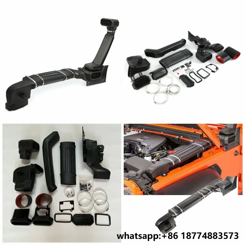 Offroad Car Parts ABS Black Snorkel for 18-21 Gladiator Jeep Wrangler JL Petrol Low/High Snorkel System Complete Air Intake Kit