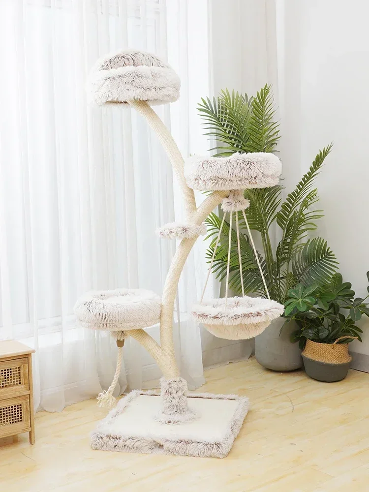 Large-scale flower cat climbing frame  rack integrated branches dry sisal climbing  supplies