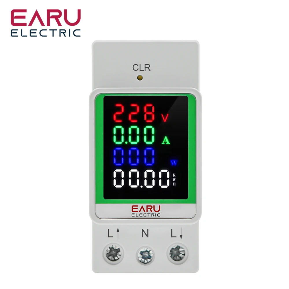 

Din Rail AC 110V 220V 100A Voltage Current KWH Electric Energy Monitor Multifunction Meter VOLT AMP Voltmeter Ammeter Wattmeter