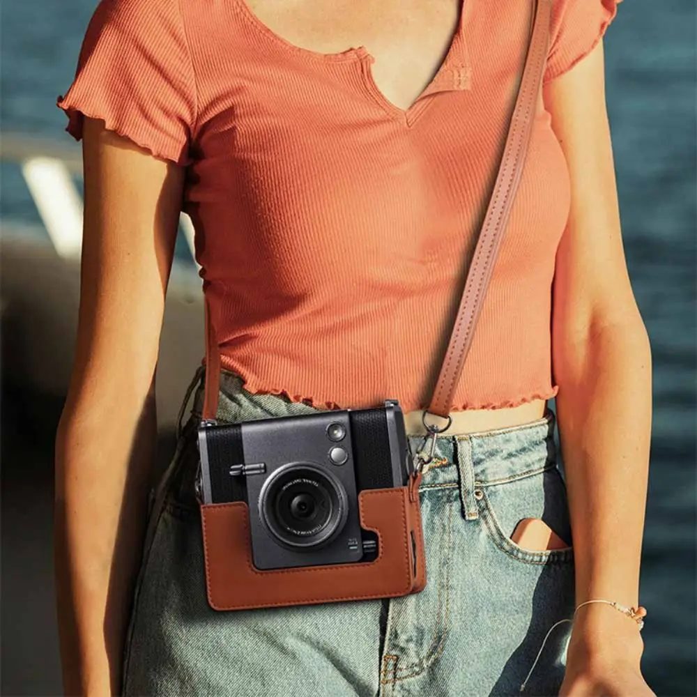 

New PU Leather Instant Camera Case Shockproof Anti Scratch Storage Bag Portable Protective Cover for Fujifilm Instax WIDE EVO