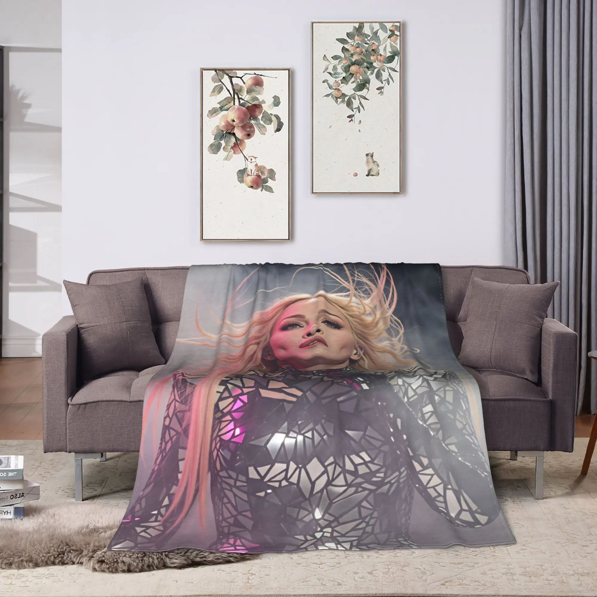 M-Madonnas Confessions II Album Plush Blanket Boy Girl  Flannel Throw Blanket For Living Room Soft  Quality Bedspread