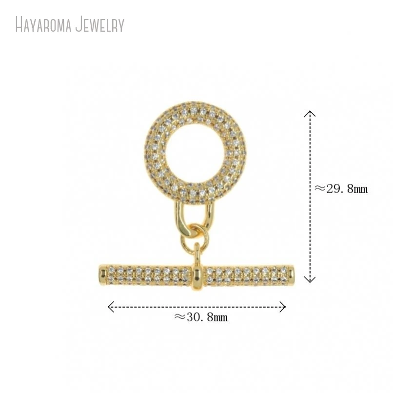 10Pcs Invisible Setting Gold Color Copper Round Coin Shape Circle Ot-buckle Wholesale Accessory Clasps FC50995 image 5