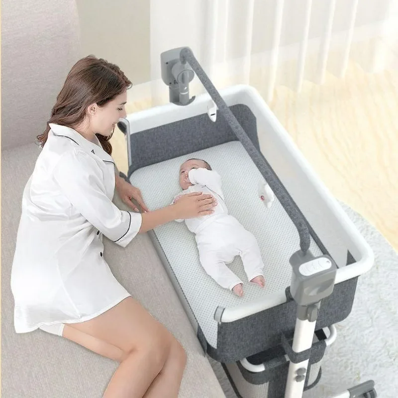 

Baby multifunctional electric cradle rocking bed rocking chair intelligent baby coaxing bedside bed sleeping basket