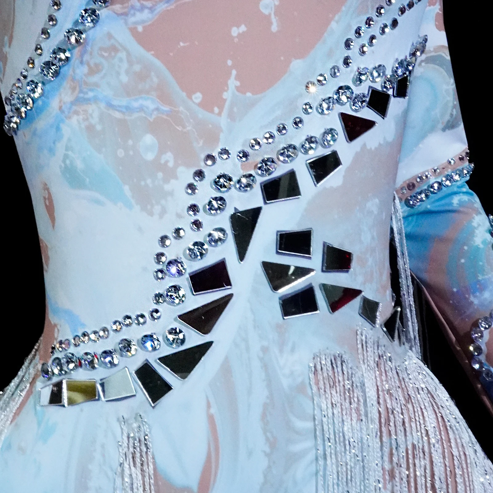 GOGO-Body blanco con borlas y diamantes de imitación elásticos para mujer, traje de cantante, Bar, club nocturno, Showgirl, disfraz de Drag Queen