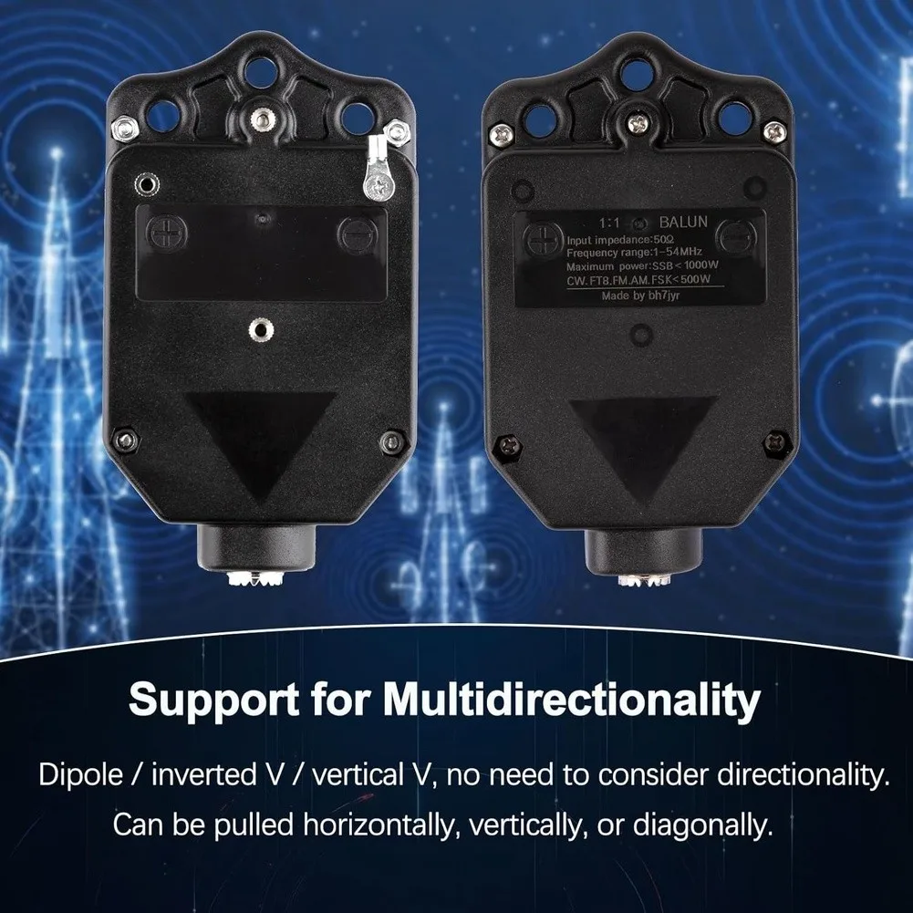 Flexible Installation Methods Antenna Balun Dipole Balun 1 1 Antenna Balun ABS And Metal Housing 1-54MHz Frequency Range