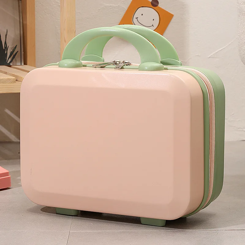 

16-дюймовый легкий портативный чемодан большой вместимости для женщин, с замком-молнией, для хранения косметики, маленький мини-чемодан для ручной клади