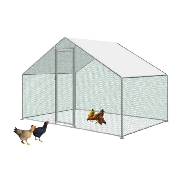 Customized Movable Feet Welded Wire Chicken Coop Home Use Metal Roof Hen House with Chicken Run Bird Cage