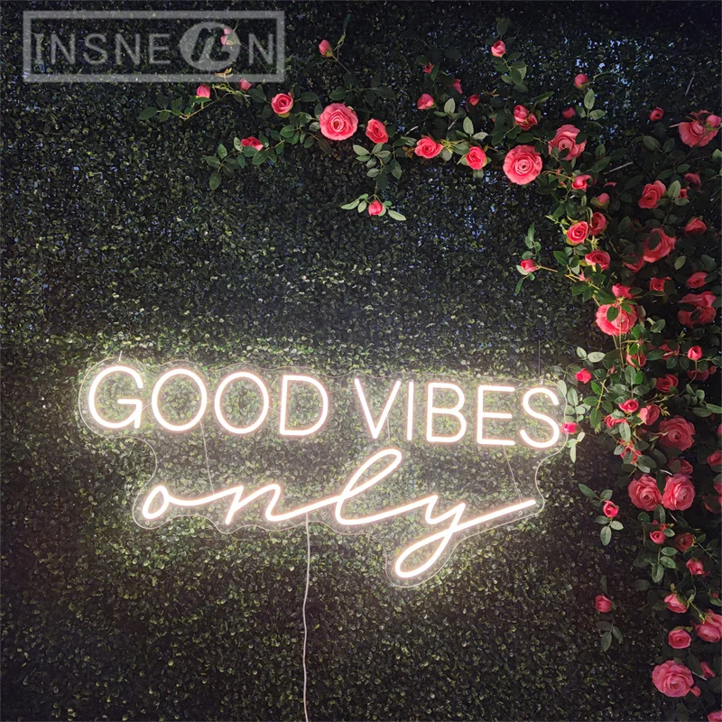 Good Vibes Only Neon Sign Room Wall Decor Neon Light Signs for Bedroom Party Birthday Wedding Decoration Neon Signs USB Power 5V