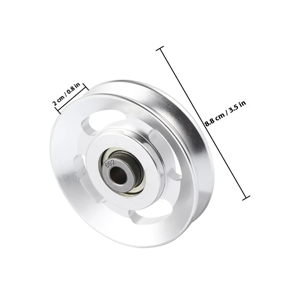 Gym Cable Pulley Replacement 3.5 Inch Aluminum Pulley Wheel for Cable Machine Fitness Equipment Precision Engineered Low Noise