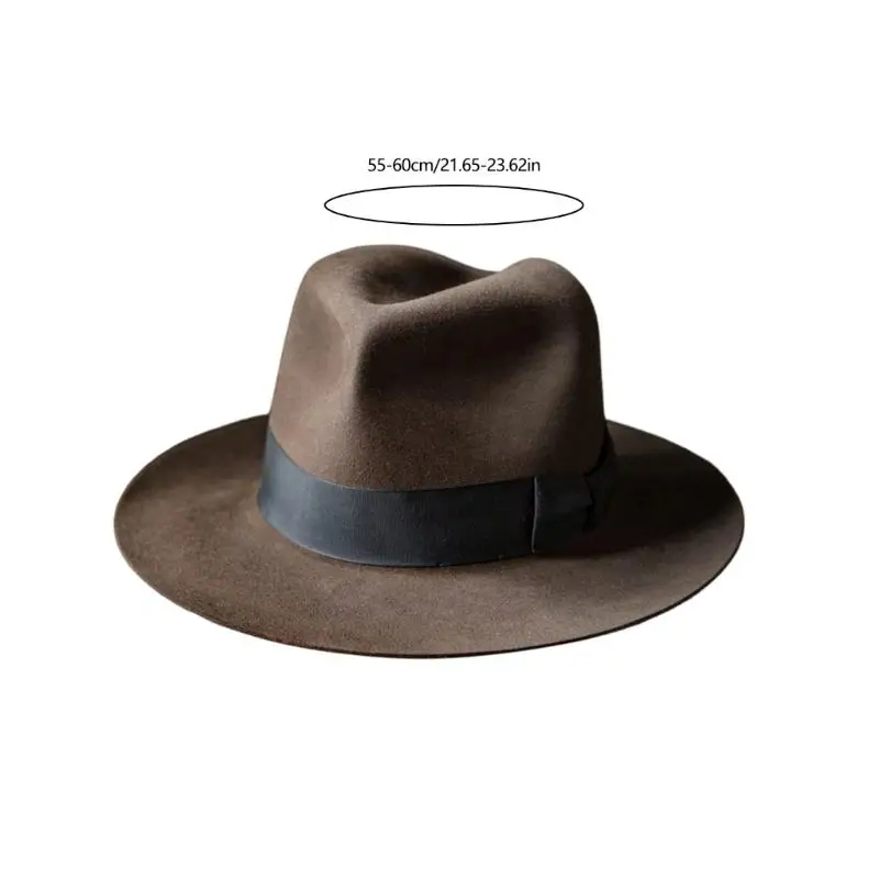 P9FE Elegante Woll-Trilby-Mütze, stilvolle Wintermode-Mütze, Kopfbedeckung für den täglichen Gebrauch – Detail 6