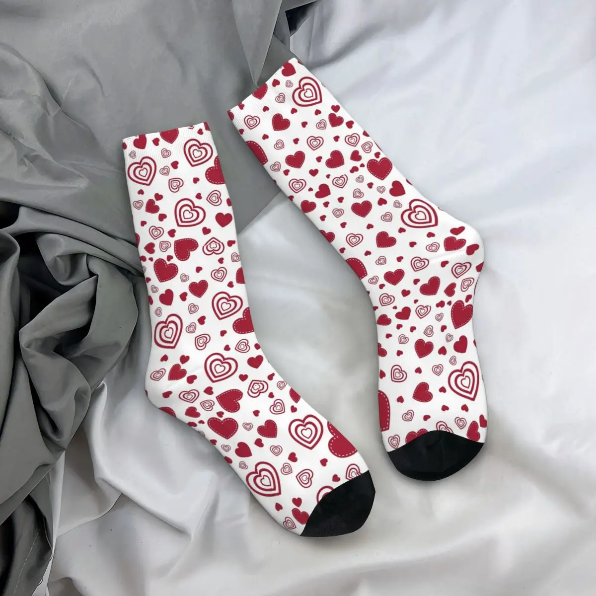 

All Seasons Crew Stockings Heart Love Theme Valentine's Day Pattern Socks Funny Long Socks for Men Women Valentine's Day Gifts