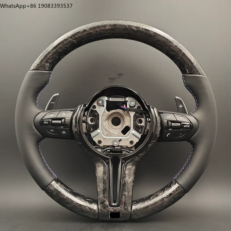 

Руль M Sport с круглым дном, частично кожаный, из кованого карбона для BMW F10 F20 F21 F30 F32 F36 M3 F80 M4 F82 M2 F87 X3 F25