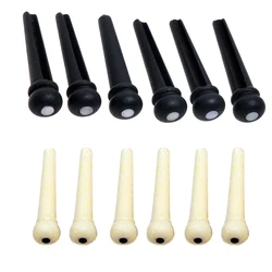 Set 6pcs Black Ebony Bridge Pins with Shell Dots for Enhancing Your Guitar’s Appearance Acoustic Guitar Quality