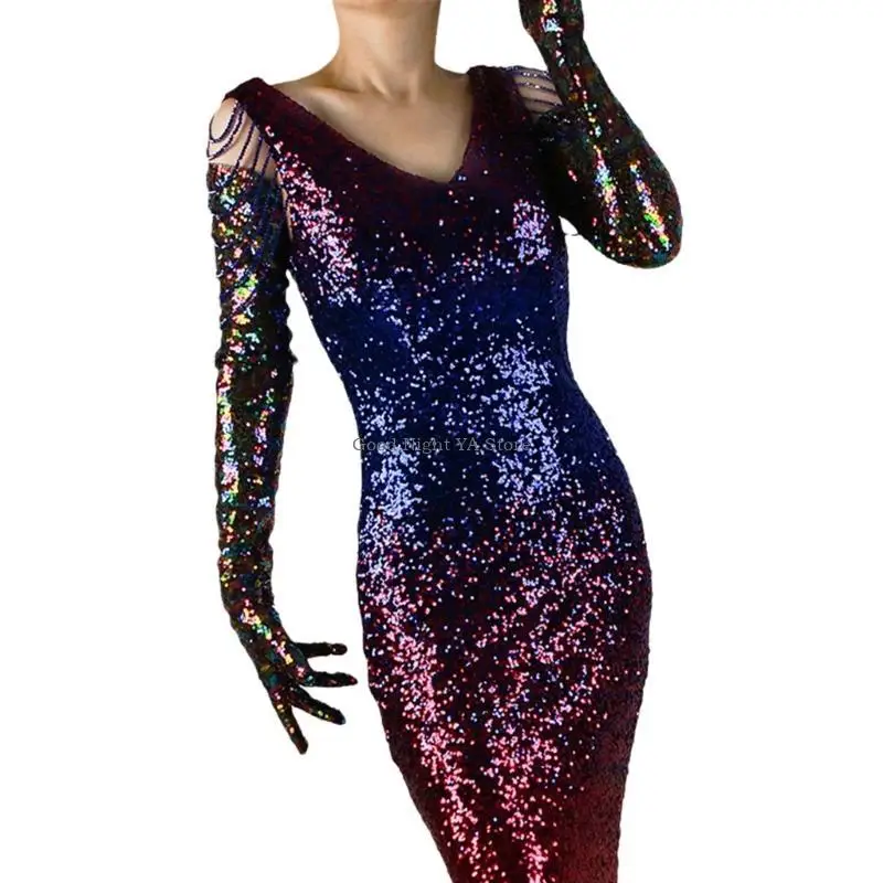 

2шт стильные длинные перчатки дышащие кружевные перчатки эластичные перчатки с блестками