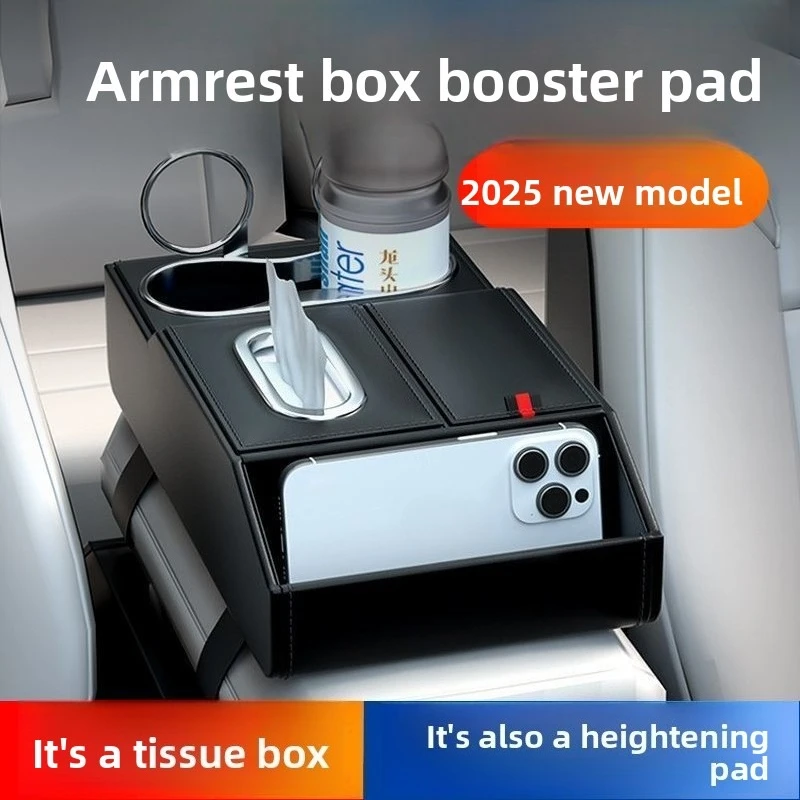 

Luxury Car Center Console Armrest Box Pad with Tissue Holder for Front Rear Seat Upgrade