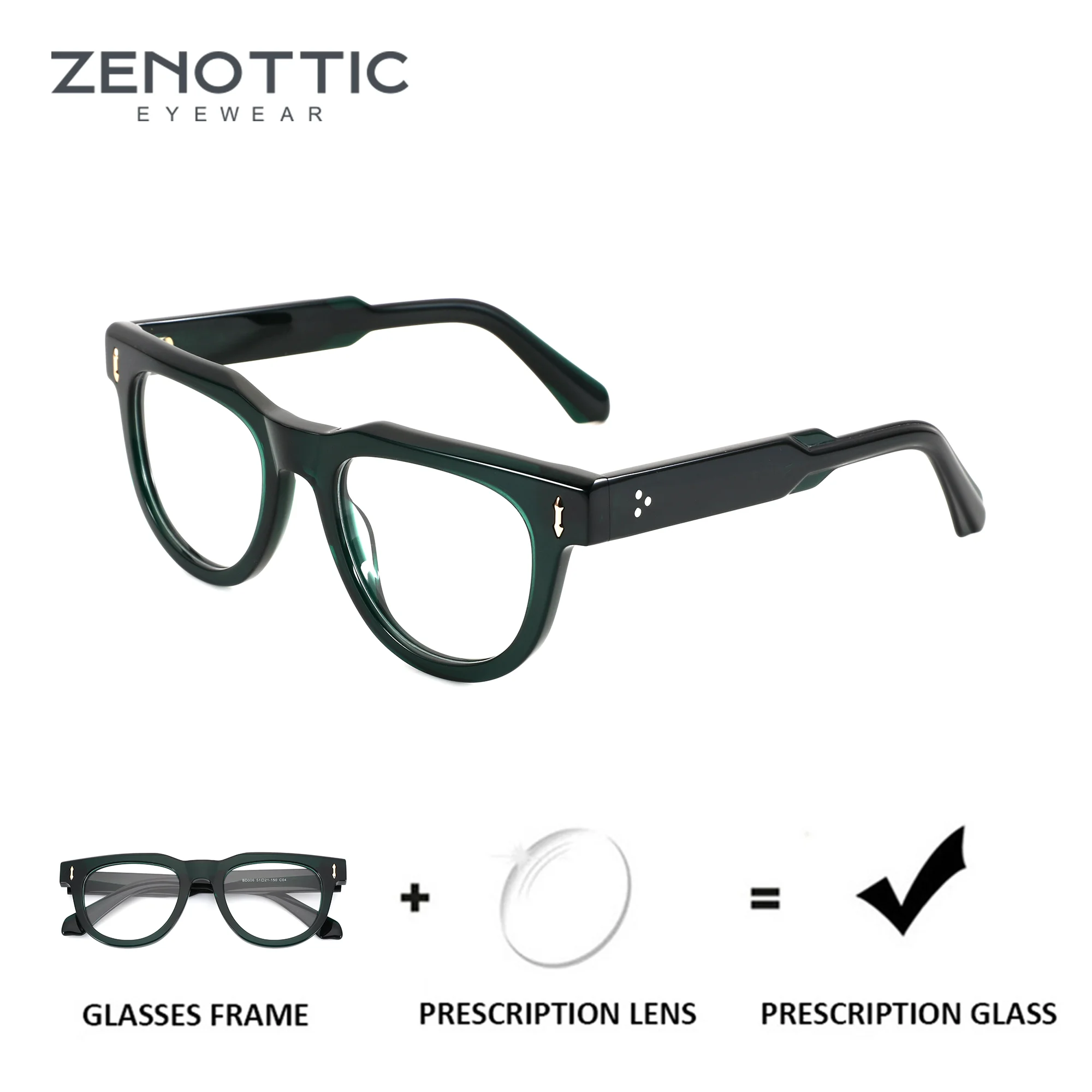 ZENOTTIC – lunettes de vue progressives à monture carrée en acétate, taille M, pour hommes, lunettes optiques médicales photochromiques