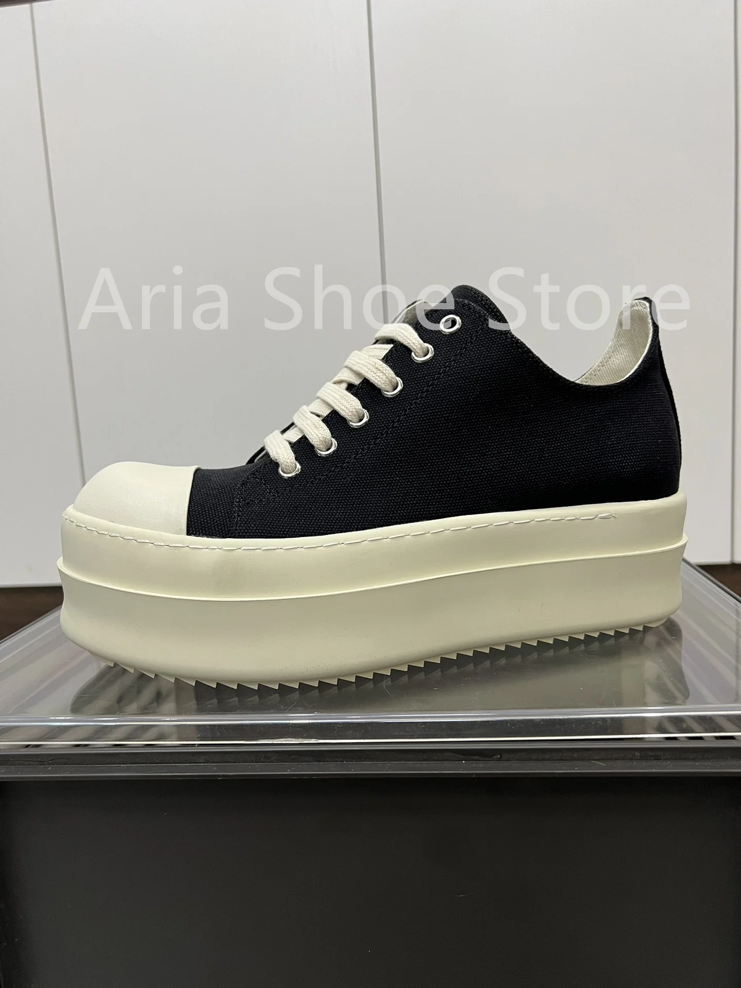 العلامة التجارية قماش أسود عادية الرجال النساء أحذية منخفضة أعلى أحذية رياضية موضة البيج سميكة وحيد 6 سنتيمتر الارتفاع الفاخرة الشارع الشهير أحذية منصة