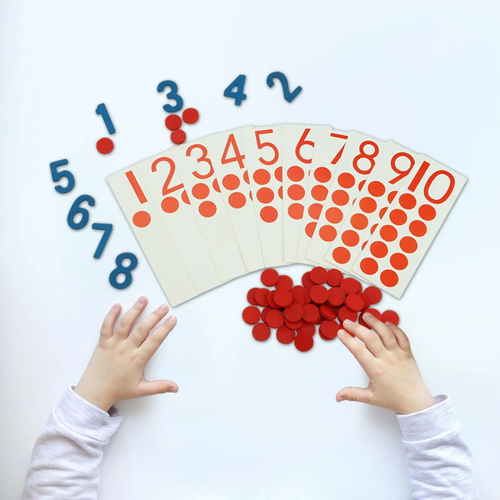 Carte per l'apprendimento della matematica Manipolatori Giochi Strumenti Apprendimento precoce Conteggio Giocattoli Giochi di matematica per età 3-5 Bambini Ragazzi Ragazze Regalo per bambini