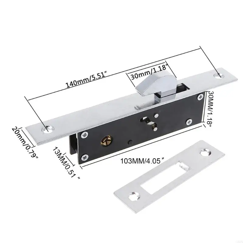 G88B Durable Aluminum Alloy Sliding Door Hook Lock Cross-shaped for Key Locks Fo