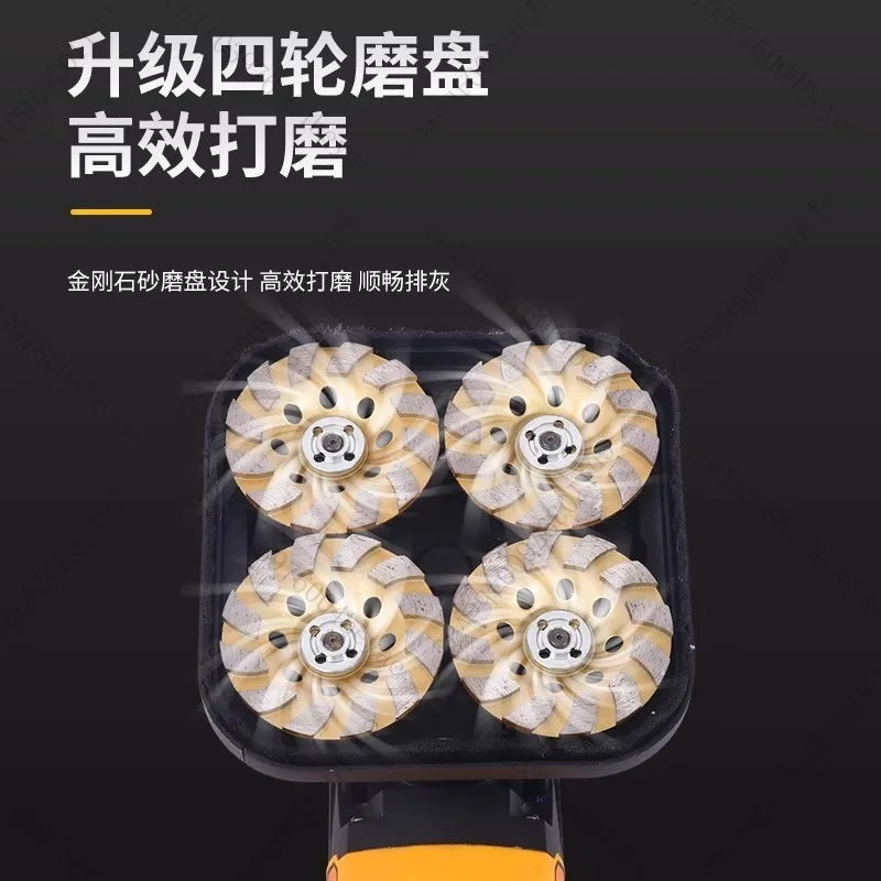 3800W Handheld Rough Grinder Dust-free Plasterer Long Rod Polishing Floor Grinder Concrete Grinding Machine