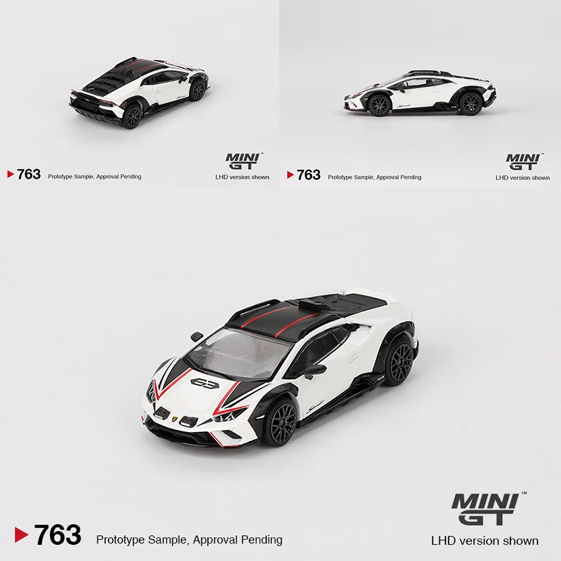 MINIGT 1/64 Lamborghini Huracán Sterrato Bianco Asopo MGT00763-CH Cars Alloy Diecast Metal Model Kids Xmas Gift Toys for Boys