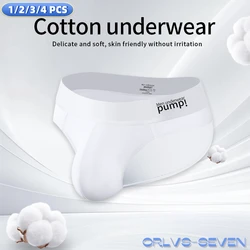 1/2/3/4 PCS Hot Sale Cotton Briefs Gay Sexy Men's Panties Men Underpants Quick Dry Slip Underwear Man Brief Penis MP5002