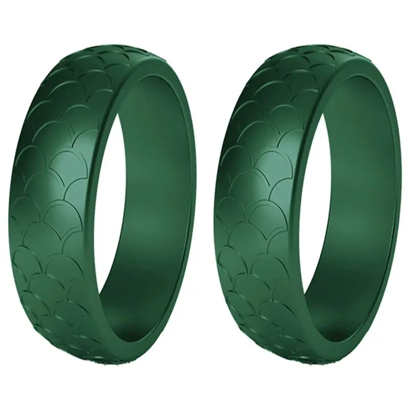2Piece Popular For Women Silicone Cool Rings Silicone Wedding Ring Environmental Outdoor Sports Ring 5.7Mm 6