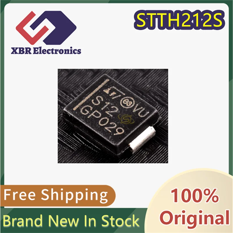 (10/50 pieces) STTH212S SMC 1200V 2A Fast Recovery Diode, Silkscreen S12 Package, Brand New Original