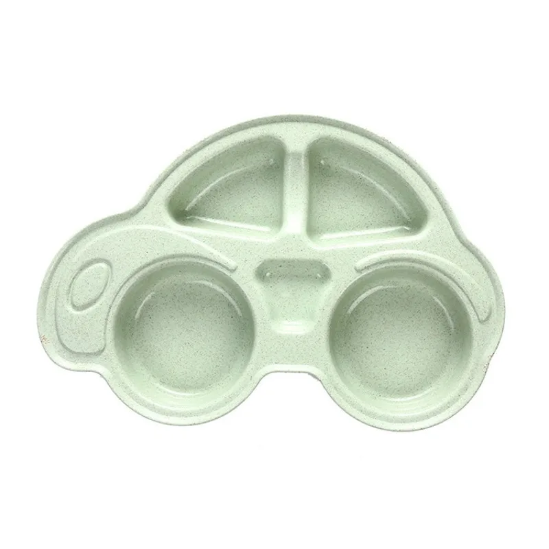 

Bamboo Toddler Plate - Car-Shaped Wheat Straw Dish, Eco-Friendly Baby Tableware