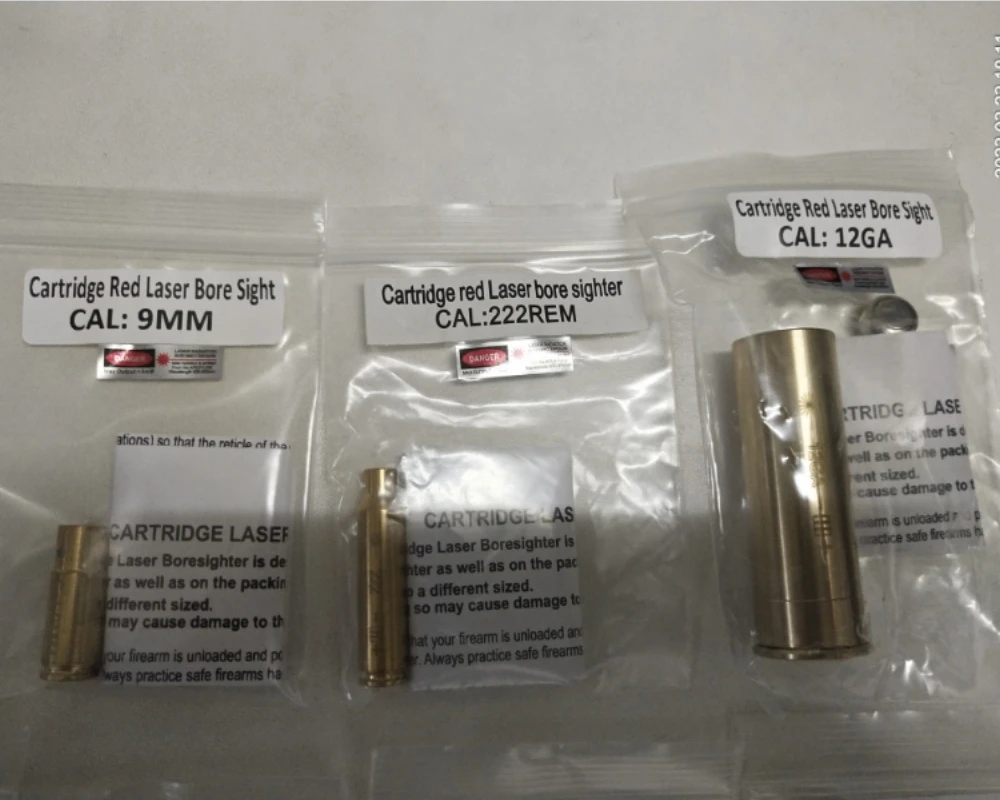 New Red Dot Laser Brass Boresight CAL Cartridge Bore Sighter for Hunting Gun Scope Adjustment .223 5.56 7.62 9MM .308 12GA 20GA