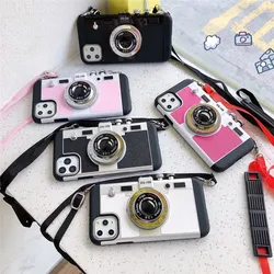 3D Retro Camera Leather Case decoration phone protective case for IPhone 14 Pro Max Mini XS XR X 8 7 Plus phone cover decoration