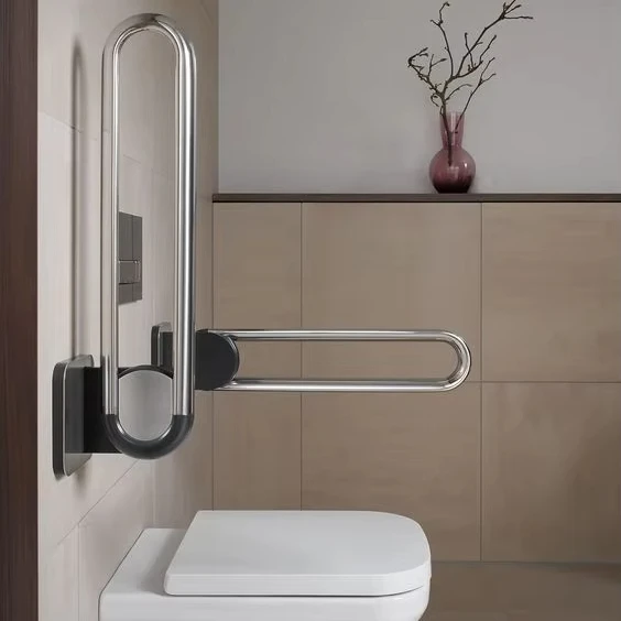 Stainless Steel Eco-Friendly Durable Anti-Slip Foldable Grab Bar Modern Design for Elderly Disabled Bathroom Accessible Handrail