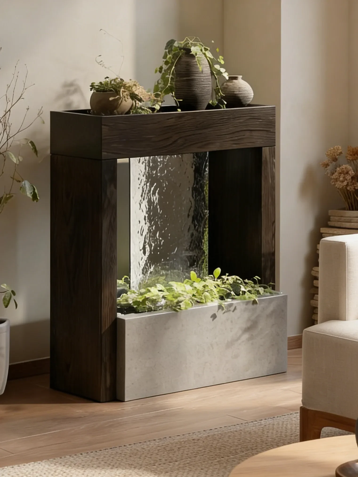 DSAModern simple flowing water ornament, living room decoration,circulating flowing water, indoor landscaping entrance